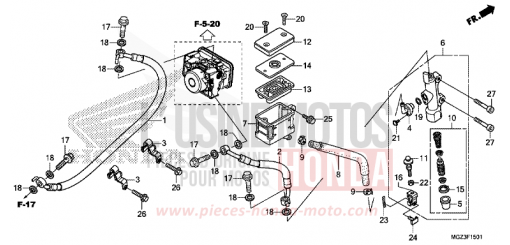 REAR BRAKE MASTER CYLINDER (ABS) CBR500RAD de 2013